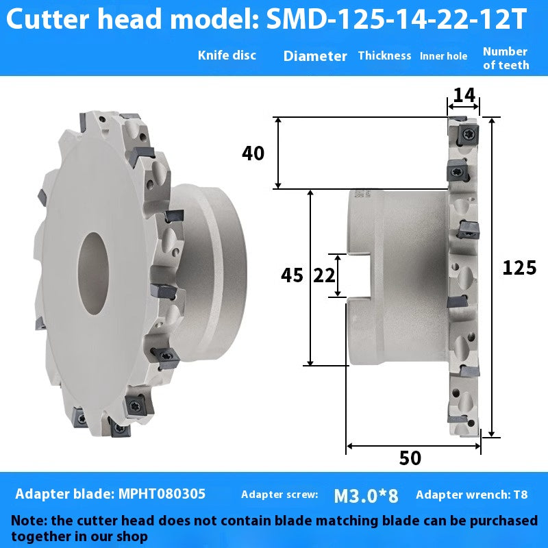 2082-CNC SMP 3 face and face milling cutter head saw blade sleeve indexable milling T-slot cutter head MPHT06 0812 Shandong Denso Pricision Tools Co.,Ltd.